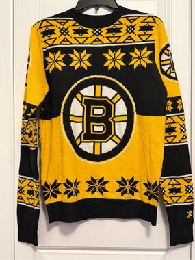 NHL Boston Bruins Black and Yellow Crewneck Sweater